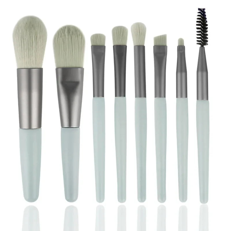 8 pieces of cosmetics foundation make-up cheek red powder shadow mixed makeup brush Soft and lovely beauty tool makeup brush