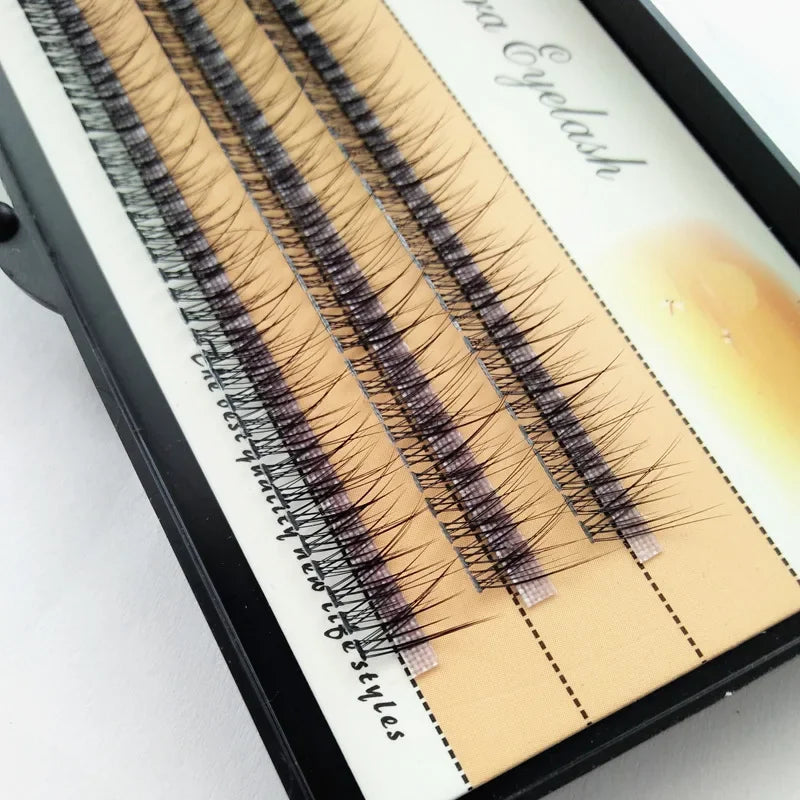 The latest Korean pop fishtail type Fashion dovetail fly eyelash Two long middle short plant grafting false eyelashes wholesale