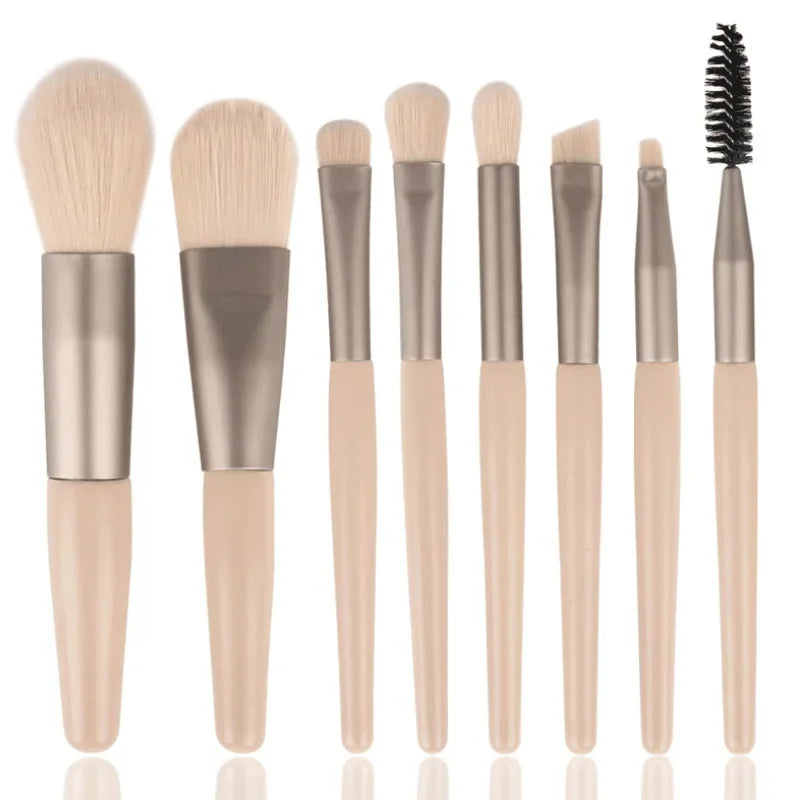 8 pieces of cosmetics foundation make-up cheek red powder shadow mixed makeup brush Soft and lovely beauty tool makeup brush